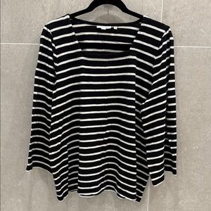 Chico’s Striped Black and White Women's Top
